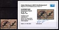 Deutsches Reich Deutsches Reich D 84 (2x) gestempelt Kurzbefund Weinbuch BPP, gefaltet MiNr. D 84 (2x) gestempelt Kurzbefund Weinbuch BPP, gefal -