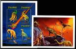   Zaire Zaire Block 63 + 1140-1143 postfrisch Dinosaurier MiNr. Block 63 + 1140-1143 postfrisch Dinosaurier 