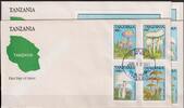 Tansania Tansania 1493-1500 und Block 218 und 219 gestempelt als FDC / Pilze MiNr. 1493-1500 und Block 218 und 219 gestempelt als FDC / P -