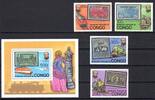 Kongo (Brazzaville) Kongo (Brazzaville) Block 19 + 680-683 postfrisch Eisenbahn + Briefmarken MiNr. Block 19 + 680-683 postfrisch Eisenbahn + Briefm -