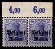Deutsche Besetzung 1. WK Belgien Deutsche Besetzung 1. WK Belgien 18 c P OR postfrisch als Paar MiNr. 18 c P OR postfrisch als Paar -