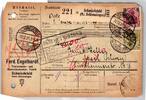 Deutsches Reich 147, 156, 157 auf Auslandspaketkarte -