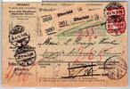 Deutsches Reich 90, 94 auf Auslandspaketkarte -