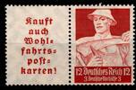 Deutsches Reich Deutsches Reich W101 mit Falz gefaltet und Anhaftung MiNr. W101 mit Falz gefaltet und Anhaftung -