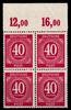 Alliierte Besetzung Alliierte Besetzung 929 aa P OR ndgz postfrisch 4er Block, geprüft Arge MiNr. 929 aa P OR ndgz postfrisch 4er Block, geprüft Arg -