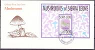 Sierra Leone Sierra Leone Block 221 Pilze Ersttagesbrief/FDC MiNr. Block 221 Pilze Ersttagesbrief/FDC -