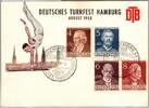   Berlin 91-94 auf Ausstellungskarte Turnfest Hamburg 1953 Sonderstempel  6,00 EUR  Excl. 1,50 EUR Verzending