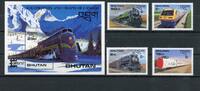 Bhutan Bhutan 1028-1029,32,34+Block144 postfrisch Eisenbahn MiNr. 1028-1029,32,34+Block144 postfrisch Eisenbahn -