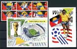 Antigua + Barbuda Antigua + Barbuda 2075-2080 + Block 304-305 postfrisch Fußball WM MiNr. 2075-2080 + Block 304-305 postfrisch Fußball WM -