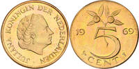 Nederland 5 Cent 1969. Haan KONINGIN JULIANA 1948-1980 Prof. L.O. Wenckebach 5 Cent 1969 PP