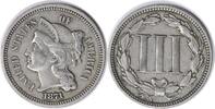 US Three Cent 1871 Three Cent Nickel TDO FS-101 EF Uncertified None -