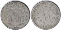 US Nickel 1870 Shield Nickel DDR FS-801 F Uncertified None -