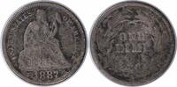 US Dime 1887-S Liberty Seated Silver Dime EF Uncertified None -