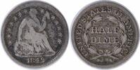 US Half Dime 1849 Liberty Seated Silver Half Dime VG Uncertified None -