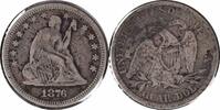 US Quarter 1876 Liberty Seated Silver Quarter MPD FS-303 F Uncertified None -