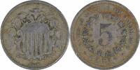 US Nickel 1866 Shield Nickel Rays F Uncertified None -