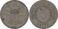 US Nickel 1866 Shield Nickel Rays EF Uncertified #214 None -