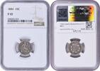 US Dime 1844 Liberty Seated Silver Dime F12 NGC None -