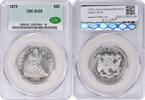 US Half Dollar 1879 Liberty Seated Silver Half Dollar AU58 CACG None -