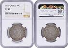 US Half Dollar 1839 Bust Silver Half Dollar Capped EF45 NGC None -