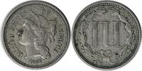 US Three Cent 1866 Three Cent Nickel EF Uncertified None -