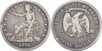 US Dollar 1878-S Trade Silver Dollar Obverse Retained Cud VG Uncertified None -