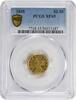 US Two and a Half Dollar 1848 $2.50 Gold Liberty Head EF45 PCGS None -