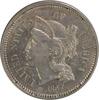 US Three Cent 1867 Three Cent Nickel MS60 Uncertified #935 None -