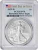 US Dollar 2025-W $1 American Silver Eagle Burnished SP70 First Day of Issue PCGS First Day of Issue -