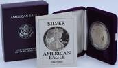US Dollar 1991-S $1 American Proof Silver Eagle in Original Government Packaging None -