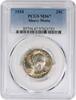 US Quarter 1934 Washington Silver Quarter Heavy Motto MS67 PCGS None -