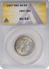 US Quarter 1907 Barber Silver Quarter AU53 ANACS None -