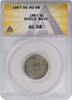 US Nickel 1867 Shield Nickel Rays AU58 ANACS None -