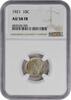 US Dime 1921 Mercury Silver Dime AU58FB NGC None -