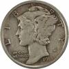 US Dime 1918 Mercury Silver Dime VF Uncertified None -