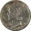 US Dime 1934-D Mercury Silver Dime EF Uncertified None -