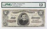 US Five Dollar 1891 $5 Treasury Note Bruce/Roberts FR364 F12 PMG None -