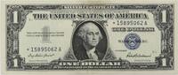 US Dollar 1957 $1 Small Silver Certificate Star Note FR1619* Choice UNC Uncertified -
