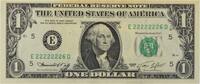 US Dollar 1974 $1 Federal Reserve Bank Note 7 of a Kind 2's FR1908E UNC Uncertified -