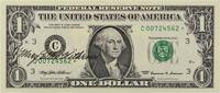 US 1995 $1 Federal Reserve Star Note FR1924C* Withrow Signature CU Uncertified -