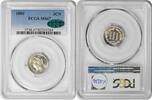 US Three Cent 1880 Three Cent Nickel MS67 PCGS (CAC) CAC -
