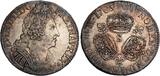 France 1709 Louis XIV écu aux trois couronnes Reims UNC patine rare