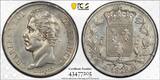 France 5 Francs 1828 Charles X  La Rochelle EF PCGS AU Rare tirage