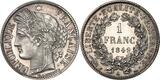 France 1 Franc Cérès Frappe de présentation sur flan bruni PCGS PR66DCAM FDC+++