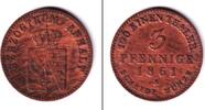 Altdeutschland 3 Pfennig Anhalt 3 Pfennige 1861 A ss -