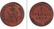 Altdeutschland 1 Pfennig Anhalt 1862 A ss -