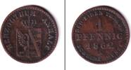 Altdeutschland 1 Pfennig Anhalt 1862 A ss -