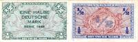Banknoten 1/2 DEUTSCHE MARK BDL: 1948 Ro.230 II- -