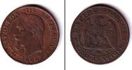 Alle Welt 5 Cent FRANKREICH 5 Centimes 1864 BB ss/ss+ -