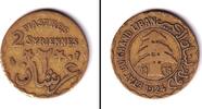 Alle Welt 2 Piastres LIBANON 2 Piaster / Piastres 1924 ss -